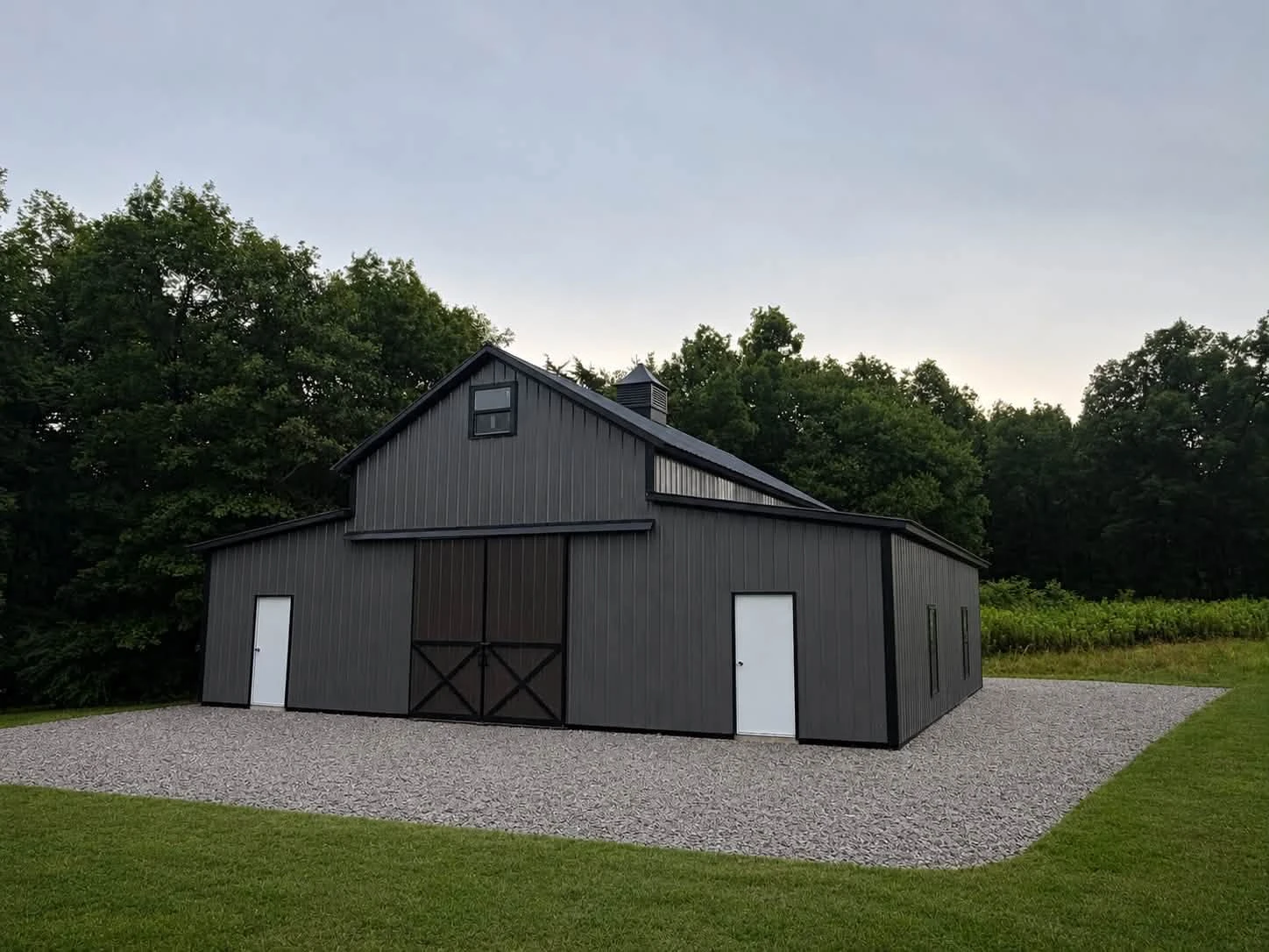 gray barndominium